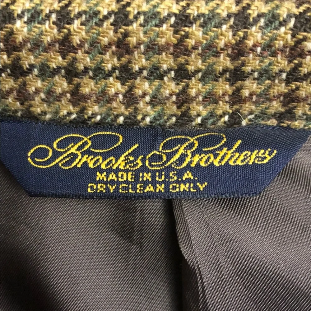 Brooks Brothers 100% Cashmere Houndstooth Blazer